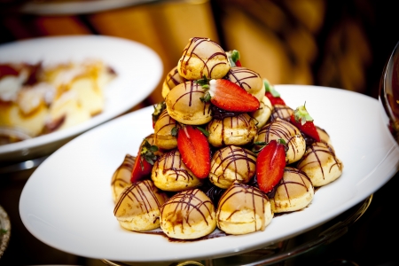 Fresh and sweet dessert cakes for weddingの写真素材