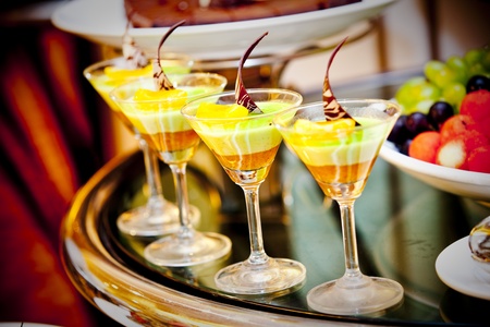 Dessert served at wedding reception の写真素材