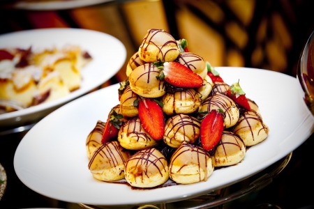 Fresh and sweet dessert cakes for weddingの写真素材