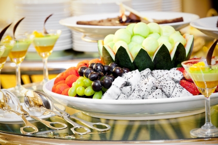 Various dessert served at wedding receptionの写真素材