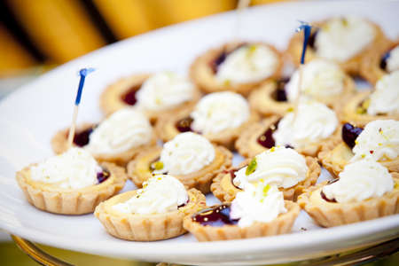 Fresh and sweet dessert cakes for weddingの写真素材