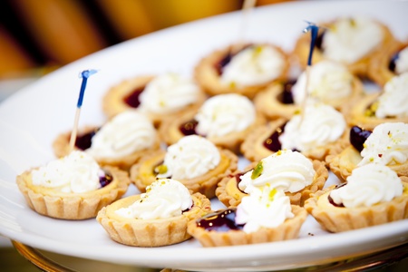 Fresh and sweet dessert cakes for weddingの写真素材