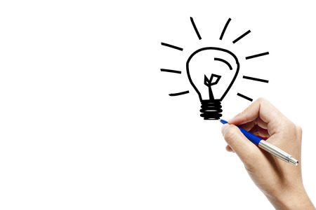 Hand drawn light bulbの写真素材