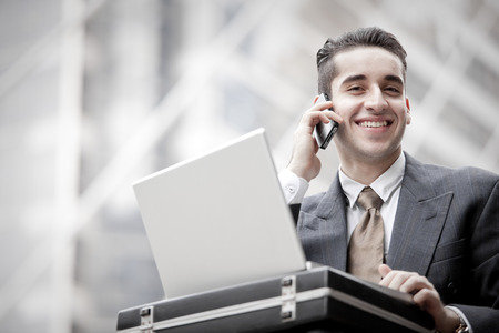 A businessman on the phoneの写真素材