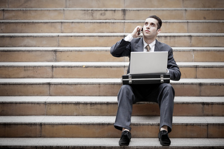 A businessman on the phoneの写真素材
