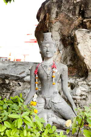 Close up of ancient Thai statueのeditorial素材