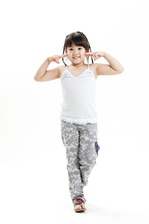 Girl posing for the cameraの写真素材
