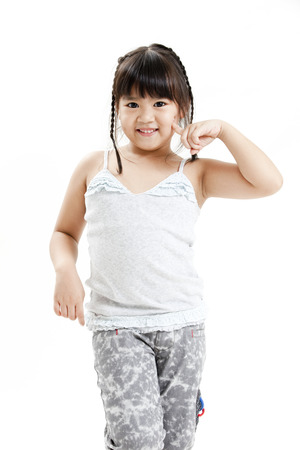 Girl posing for the cameraの写真素材