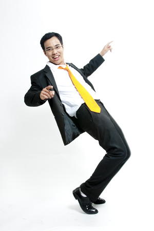 Businessman leaning backwardsの写真素材