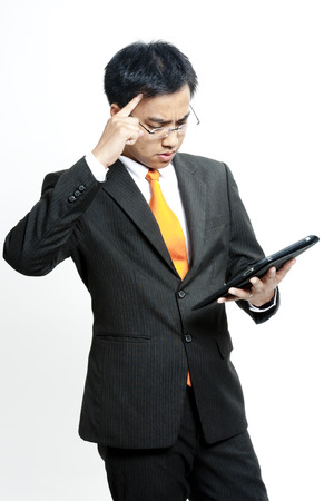 Businessman with tablet computerの写真素材