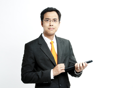 Businessman with tablet computerの写真素材