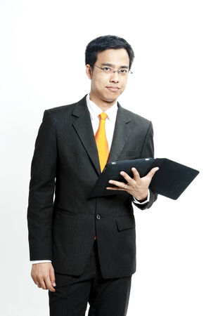 Businessman with tablet computerの写真素材