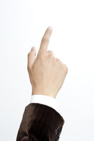 Businessman touching with fingerの写真素材
