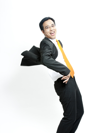 Businessman with carefree expressionの写真素材