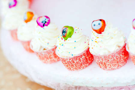 Colorful wedding cupcakesの写真素材