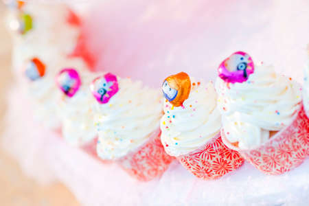 Colorful wedding cupcakesの写真素材