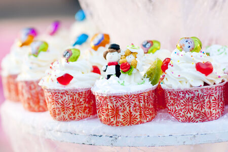 Colorful wedding cupcakesの写真素材