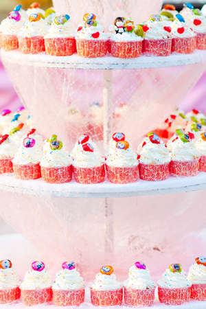 Colorful wedding cupcakesの写真素材