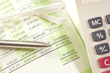 Calculations on the investment chartの写真素材