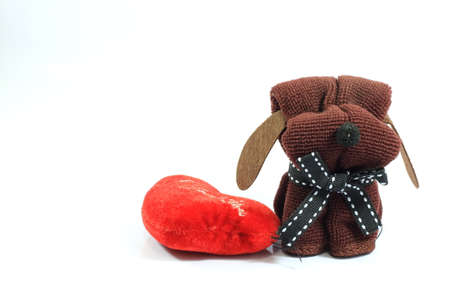 Doll have Heart of Love Side by side. with space for writeの写真素材