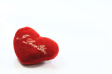 Pillow Doll have Heart of Love Side by side. with space for writeの写真素材