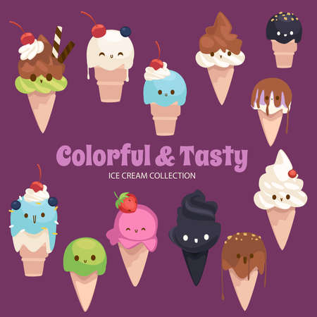 Colorful illustration of so many cute thingsのイラスト素材