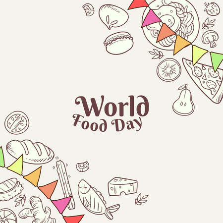 Colorful illustration of so many cute thingsのイラスト素材