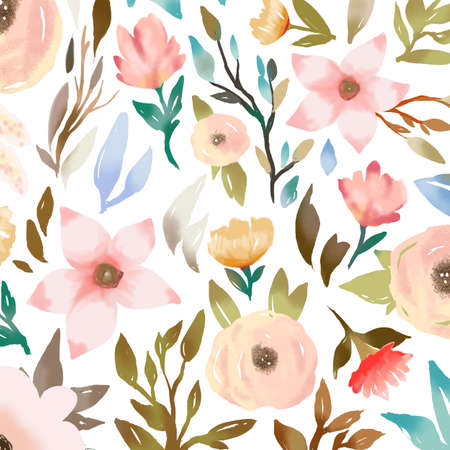 Pretty and elegant background with colorful flowers themeの写真素材