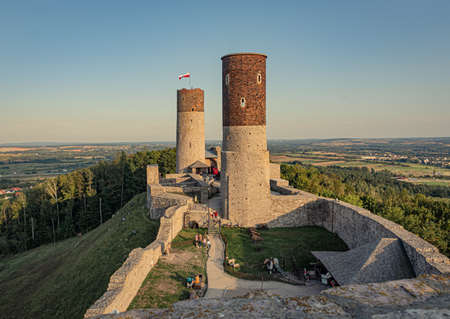 The ruin of castle in Checiny in the sunset.のeditorial素材