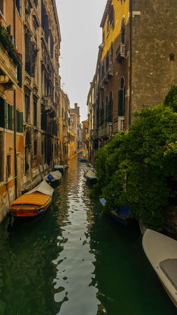 Canal in Venice, Italy. Venice is a city in the Venetian Lagoon.の写真素材