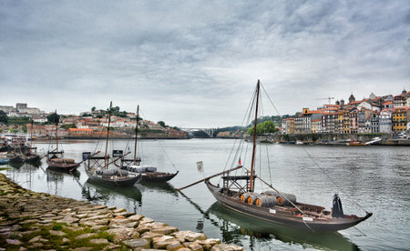 View of the Douro river in Porto, Portugal.の写真素材