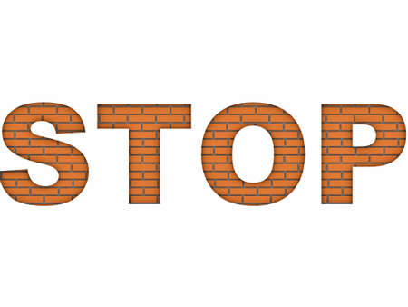 stop on wall  image can be used for printing or web の写真素材
