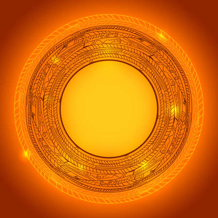 Handmade ethnic frame design for your text.のイラスト素材