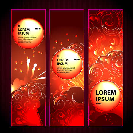 Vector banners with place for your text. Theme of energy and holidaysのイラスト素材
