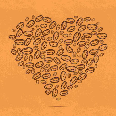 Hand drawing beans at simbol of love. のイラスト素材