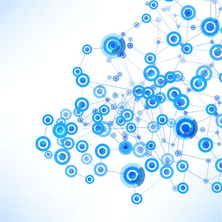 Vector abstract network concept with circle loading bars 