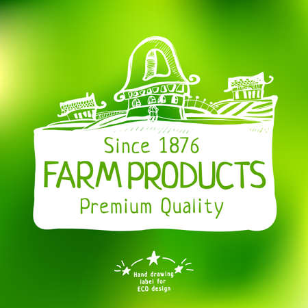 farm fresh product label.のイラスト素材