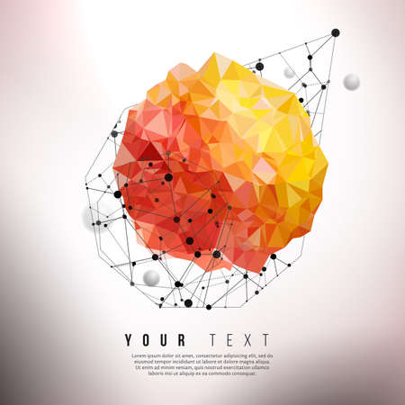 Vector concept of energy element. Communications technology center. Retro styled creative design background. Futuristic design. Vector geometric design.のイラスト素材