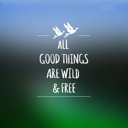 Typograpty message blur background. Nature colors. Free and eco friendly card illustration.のイラスト素材