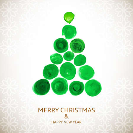 christmas tree greetings card design.のイラスト素材