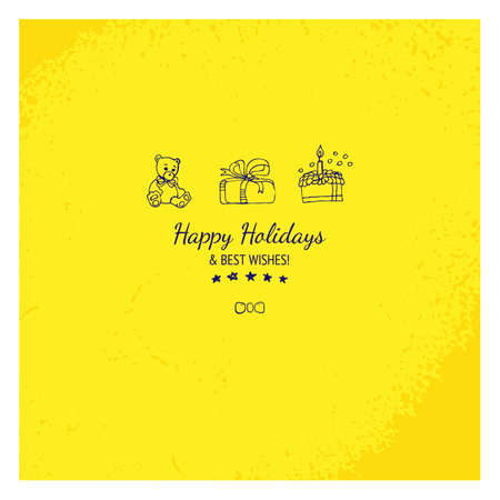  Sketch present with happy holidays message. のイラスト素材