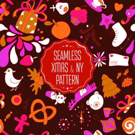 Colorful seamless christmas pattern. 