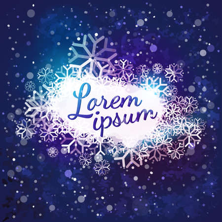 Snow sky background. Winter cloud for text. Seasonal banner design.のイラスト素材