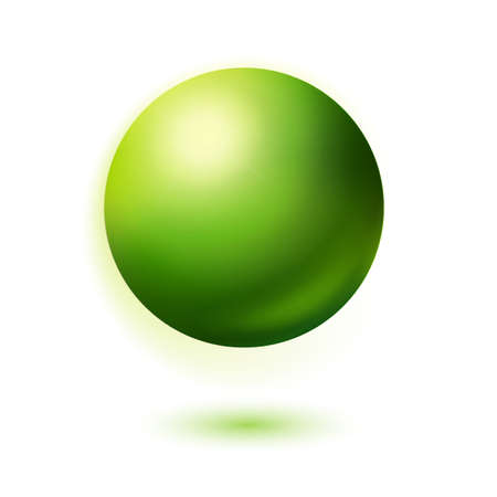 Vector green ball. Eco friendly sphere symbol. Easy plastic object.のイラスト素材