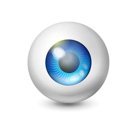 Blue wathing eye ball. Abstrcat concept of technology, security and search. Design element.のイラスト素材