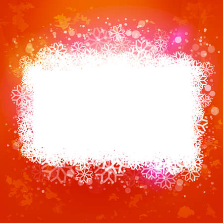Vector bright background with abstarct snow label. Winter frame for text message. Holidays banner design for Xmas and New Year.のイラスト素材