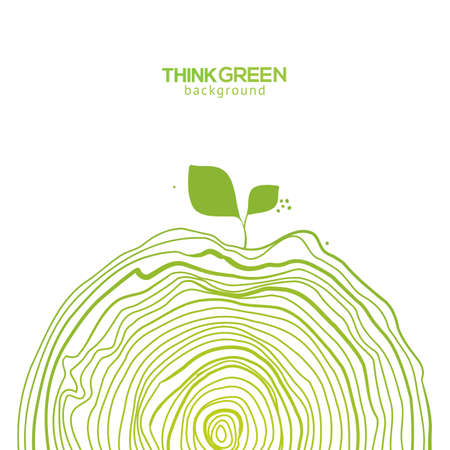 Natural green eco sketch vector. Hand drawing illustration.のイラスト素材