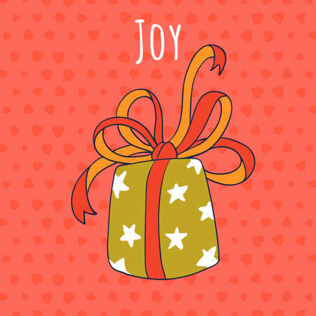 Joy art card. Vector gift illustration. Greeting card or invitation template for children design.のイラスト素材