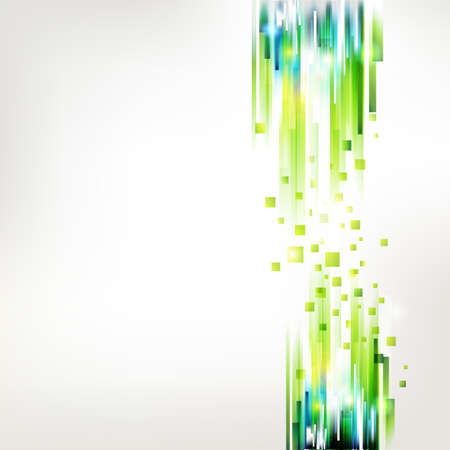Abstract green technology lines. Linear connections. Vector and pixel concept. Modern summer ecology illustration.のイラスト素材