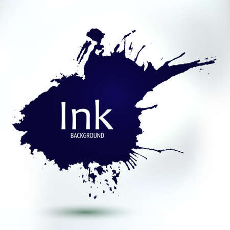 Vector abstract hand drawing painting splash. Creative decorative element. Ink background for banner and pages. Graphic emblem for hand made business projects.のイラスト素材